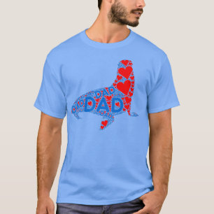 Red Heart Liebe Blue Vater Niedliches Siegel Daddy T-Shirt
