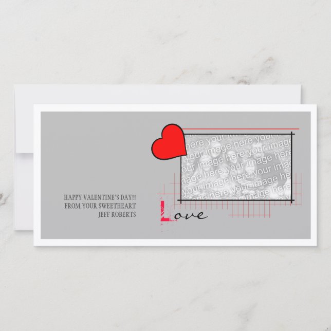 Red Heart Liebe Feiertagskarte (Vorderseite)