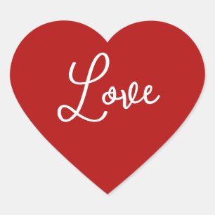 Red Heart ''LIEBE'' für Valentine Herz-Aufkleber