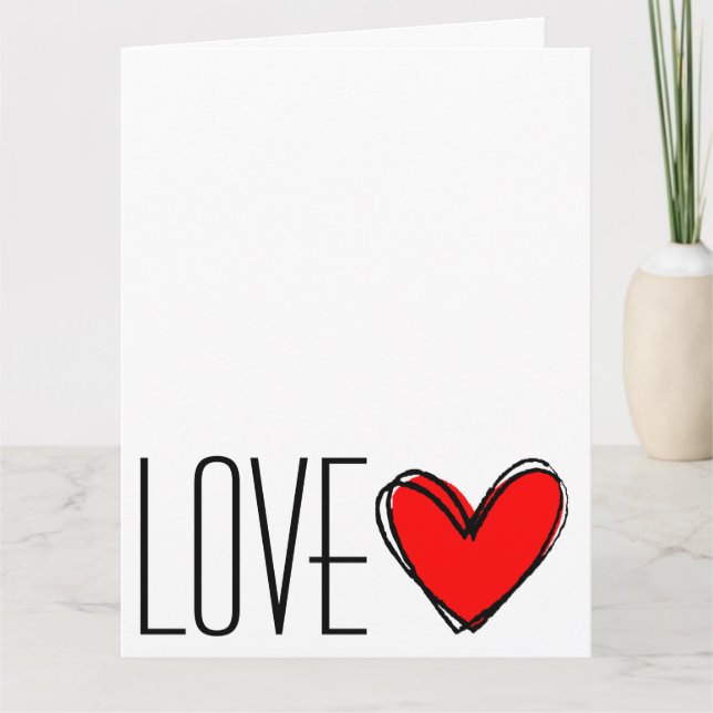 Red Heart LIEBE Karte (Vorderseite)