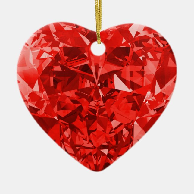 Red Heart Liebe Keramik Ornament (Vorne)