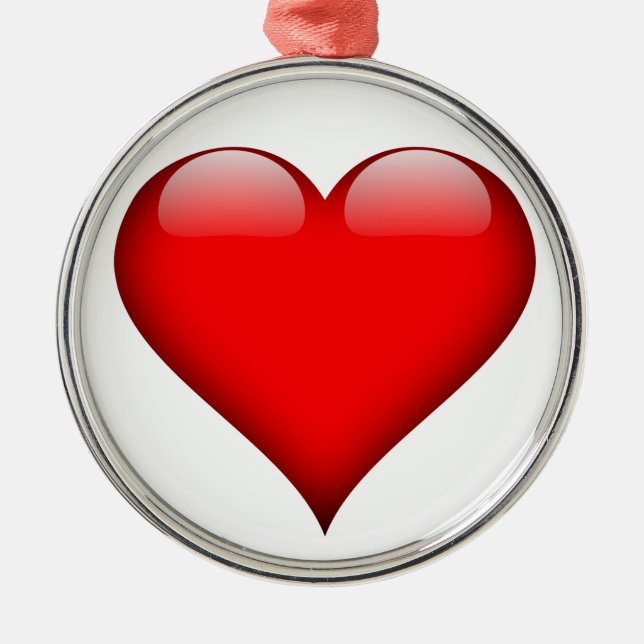 Red Heart Liebe Ornament Aus Metall (Vorne)