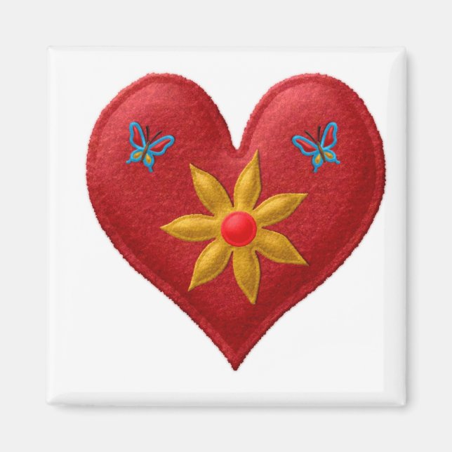 RED HEART Locker Magnete, Kühlschrank Magnet (Vorne)