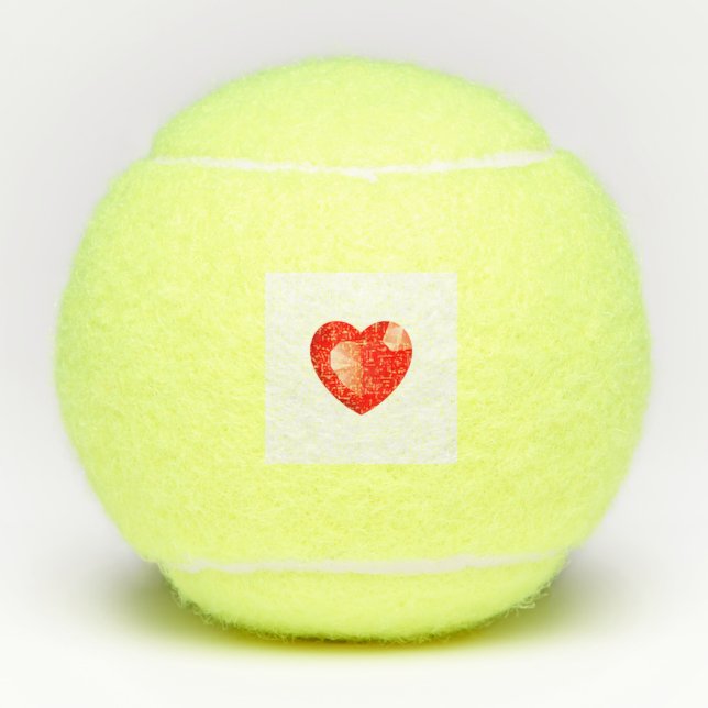 Red Heart Logo Style Passion Penn Championship Tennisbälle (Vorderseite)