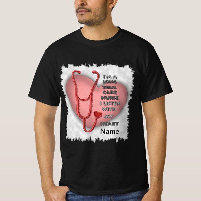 Red Heart Long Term Care Nurse T-Shirt (Vorderseite)