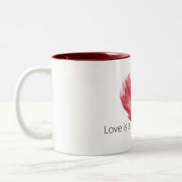 Red Heart Love Burning Flame Zweifarbige Tasse