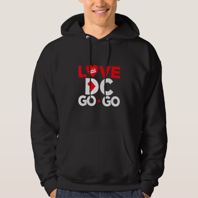 Red Heart Love Map DC Go Go Graphics Hoodie (Vorderseite)