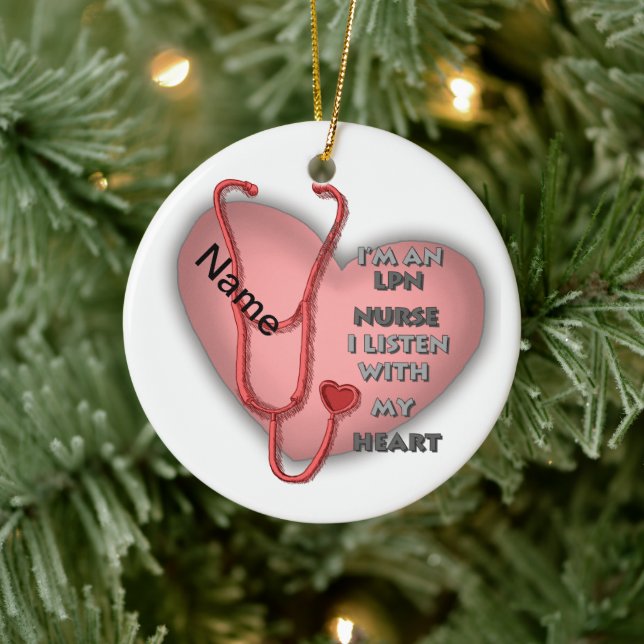 Red Heart LPN Nurse Keramik Ornament (Baum)