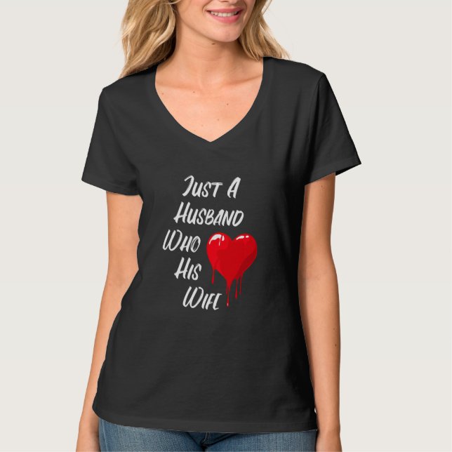 Red Heart Message Of Love Husband Valentine's Day T-Shirt (Vorderseite)