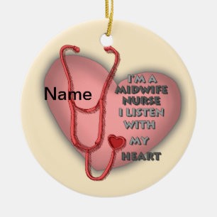 Red Heart Midfrau Nurse Keramik Ornament