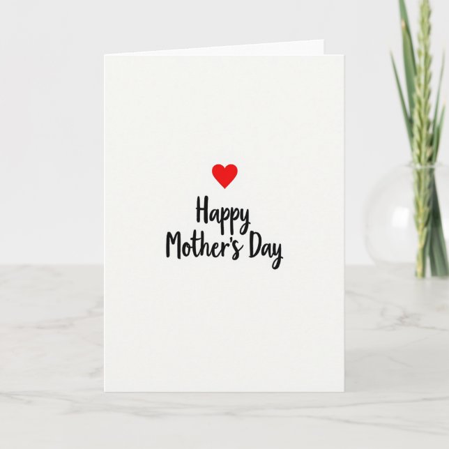 Red Heart Mothers Day Message Card Karte (Vorderseite)