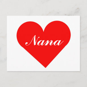 Red Heart Nana Postcard Postkarte