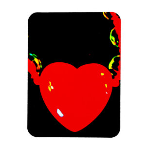 Red Heart Necklace Save the Date 8 Magnet