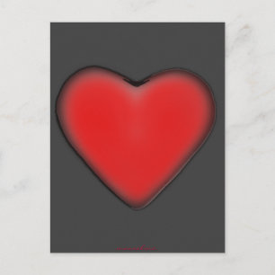 Red Heart on Gray Postkarte