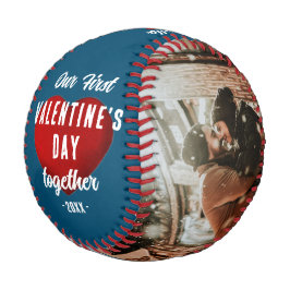 Red Heart Our First Valentine's Together 2 Foto B Baseball
