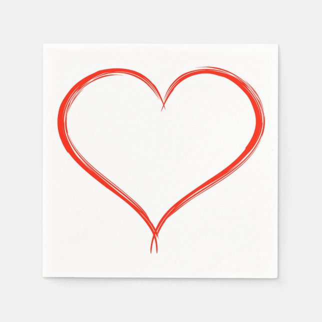 Red Heart Paper Napkin Serviette (Vorderseite)