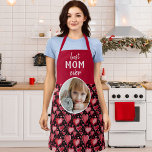 Red Heart Pattern Best Mama Foto Muttertag Schürze<br><div class="desc">Red Heart Pattern Best Mama Foto Muttertag Schürze. Handgezeichnet Rot- und Rosatöne auf schwarzem Hintergrund. Fügen Sie Ihr Foto hinzu. Süße Sake Schürze für eine Mutter.</div>