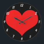 Red Heart Pattern Black Niedlich Valentine's Day G Große Wanduhr<br><div class="desc">Mit niedlichem rotem Herzdesign auf schwarzem,  individuellem Hintergrund gedruckt! Passen Sie an,  wie Sie möchten.</div>