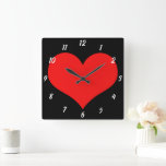 Red Heart Pattern Black Niedlich Valentine's Day G Quadratische Wanduhr<br><div class="desc">Mit niedlichem rotem Herzdesign auf schwarzem,  individuellem Hintergrund gedruckt! Passen Sie an,  wie Sie möchten.</div>