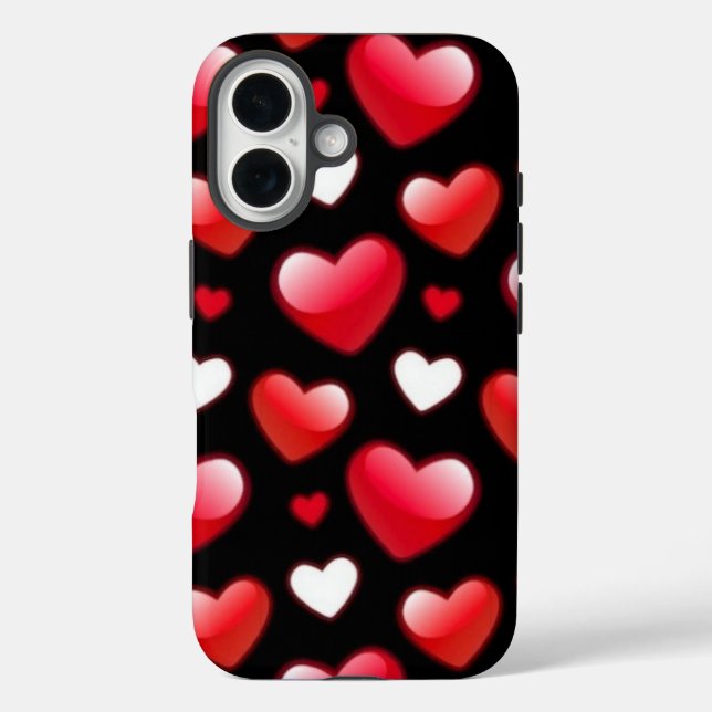 Red Heart Pattern Case-Mate iPhone Hülle (Rückseite)