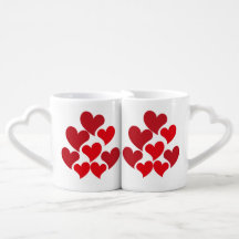 Red Heart Pattern Happy Valentine's Day Lovers
