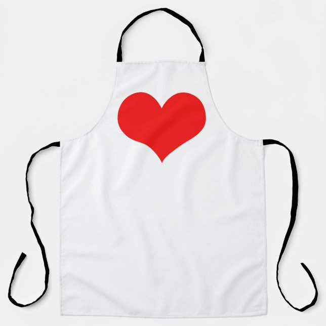 Red Heart Pattern White Modern Niedlich Gift 2023 Schürze (Vorderseite)