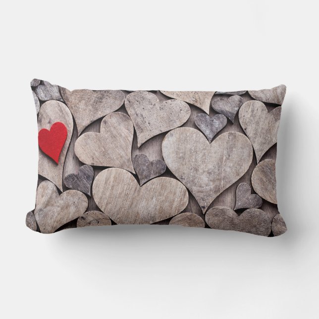 Red heart pillow. Valentines day presents. Lendenkissen (Vorderseite)