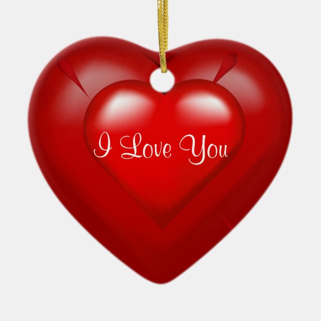 Red Heart Pop I Liebe Sie wahren Ornament (Vorne)