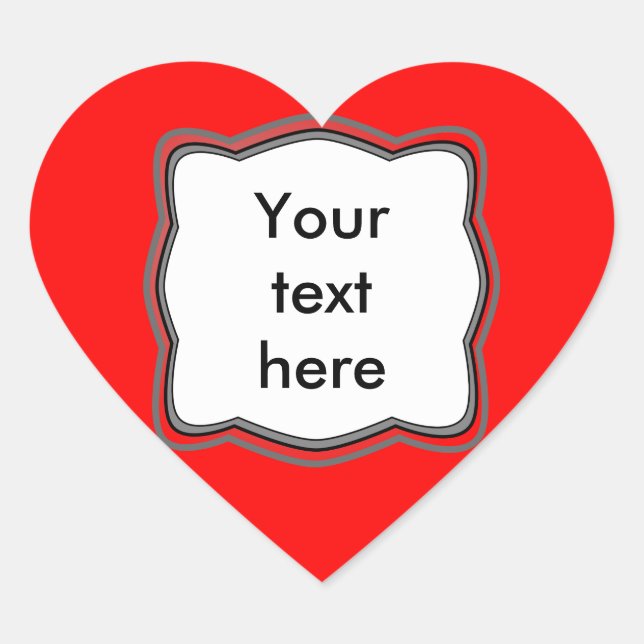 Red Heart Print Herz-Aufkleber (Vorderseite)