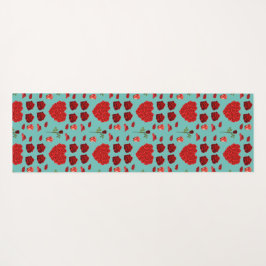 Red heart red flowers garden chic floral foliage yogamatte