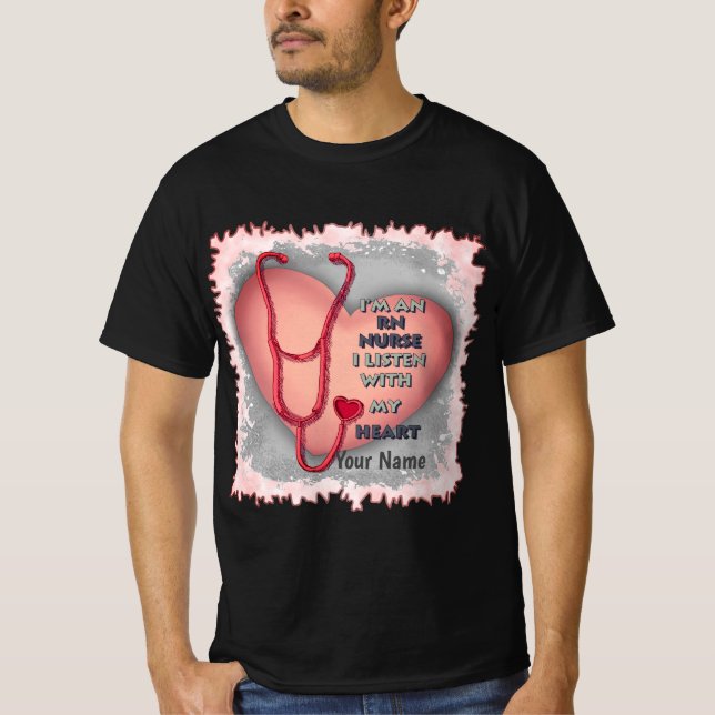 Red Heart RN Registered Nurse T-Shirt (Vorderseite)