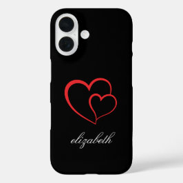 red heart shape colorful background personalized  iPhone 16 hülle