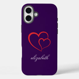 red heart shape colorful background personalized  iPhone 16 plus hülle