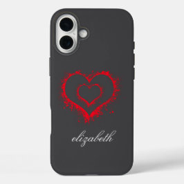 red heart shape colorful background personalized  iPhone 16 plus hülle
