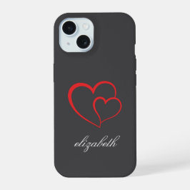 red heart shape colorful background personalized  iPhone 15 hülle