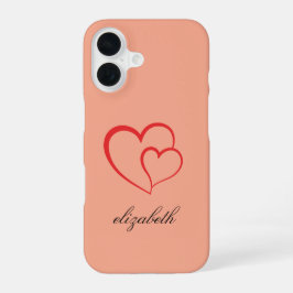 red heart shape colorful background personalized  iPhone 16 hülle