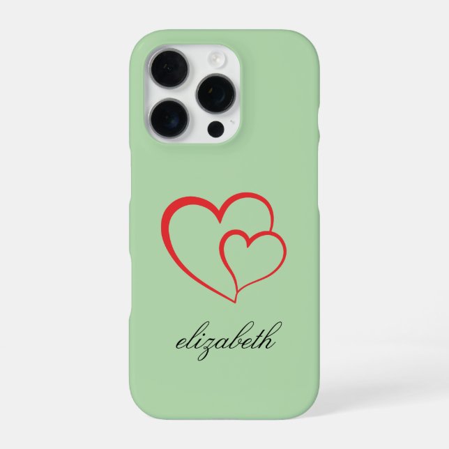 red heart shape colorful background personalized  iPhone hülle (Rückseite)