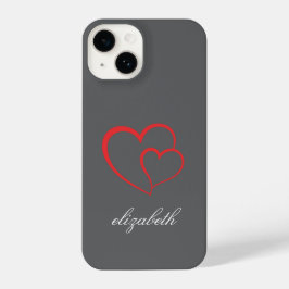red heart shape colorful background personalized  iPhone 14 hülle