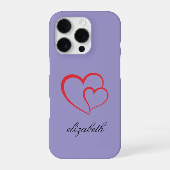 red heart shape colorful background personalized  iPhone hülle (Rückseite)