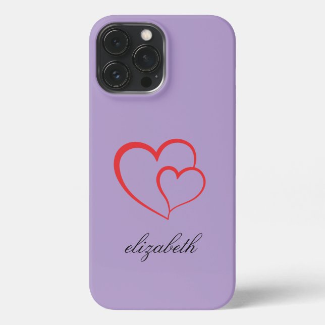 red heart shape colorful background personalized  iPhone hülle (Rückseite)