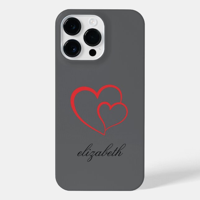 red heart shape colorful background personalized  iPhone hülle (Rückseite)
