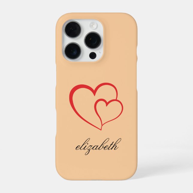 red heart shape colorful background personalized  iPhone hülle (Rückseite)