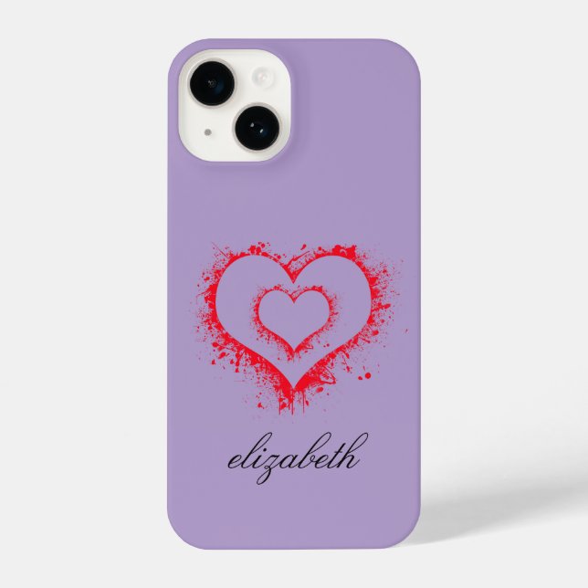 red heart shape colorful background personalized  iPhone hülle (Rückseite)