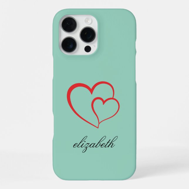red heart shape colorful background personalized  iPhone hülle (Rückseite)