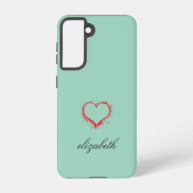 red heart shape colorful background personalized  samsung galaxy hülle (Rückseite)