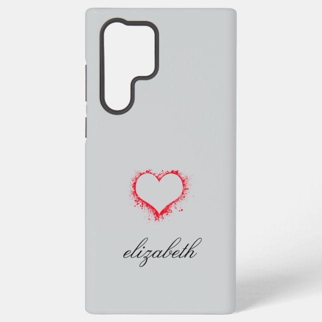 red heart shape colorful background personalized  samsung galaxy hülle (Rückseite)