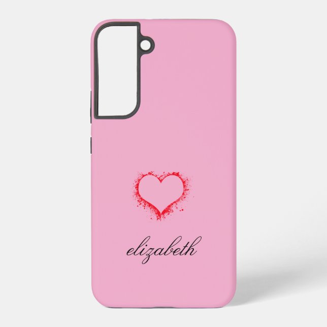 red heart shape colorful background personalized  samsung galaxy hülle (Rückseite)