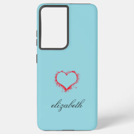 red heart shape colorful background personalized  samsung galaxy hülle