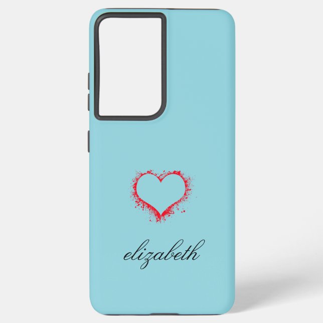 red heart shape colorful background personalized  samsung galaxy hülle (Rückseite)