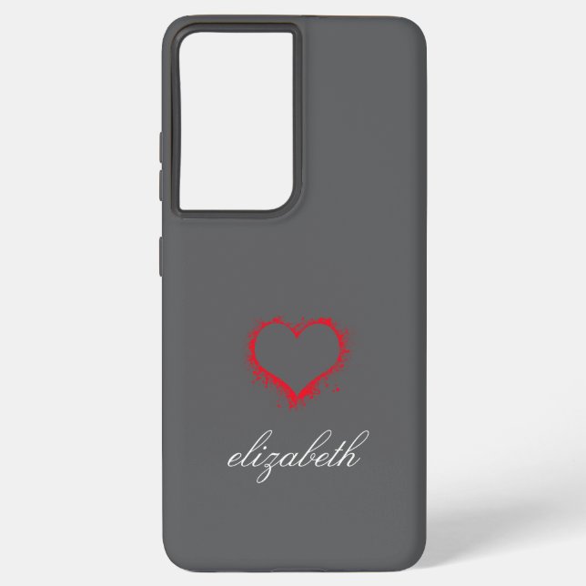 red heart shape colorful background personalized  samsung galaxy hülle (Rückseite)